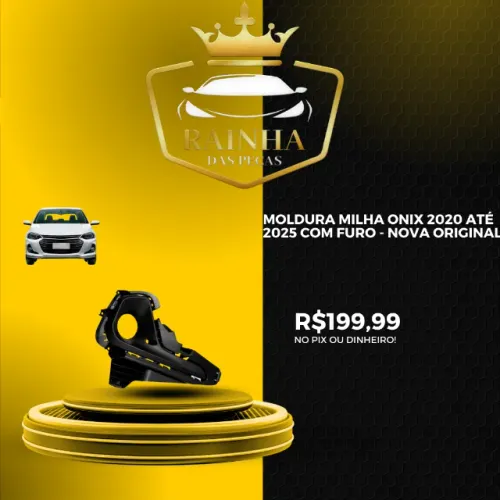 Moldura Milha Onix 2020 até 2025 Com Furo - NOVA ORIGINAL