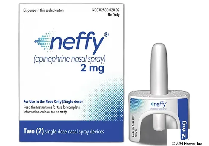 Neffy 2mg/0,1ml spray nasal - caixa com 2 dispositivos de uma dose cada