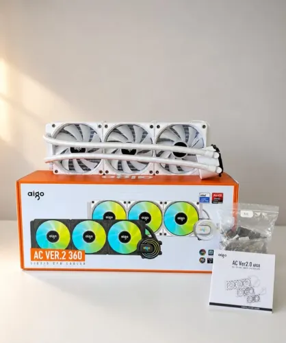 Water Cooler Aigo AC Ver.2 360mm ARGB Branco | Novo | Nunca Utilizado