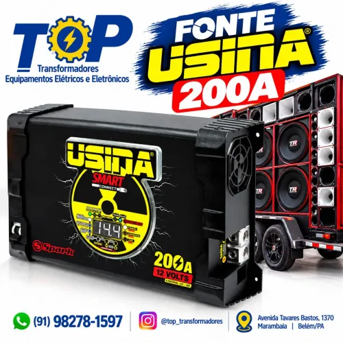 Fonte Usina 200A para som automotivo