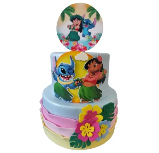 Bolo fake do stitch havaí