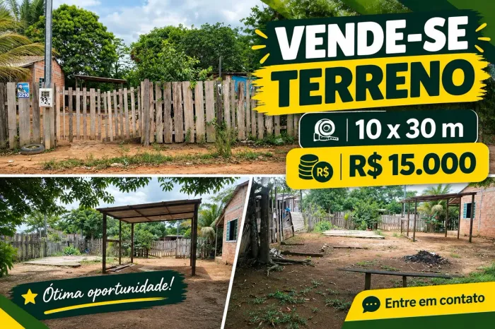 ? Terreno 10x30 à venda - R$ 15.000 | Negocio