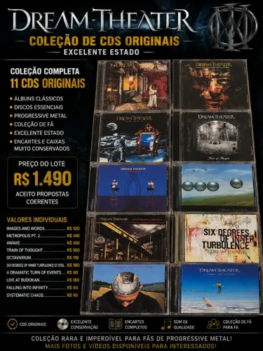 COLEÇÃO DREAM THEATER - CDs ORIGINAIS - EXCELENTE ESTADO