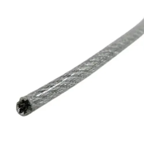 20 mts Cabo De Aço Reforçado Revestido Pvc Cristal 3mm