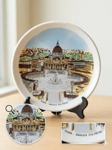 ?Prato Decorativo Colecionável Roma - Basílica de São Pedro (Vaticano)