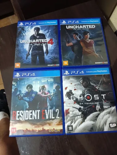 Ps4 jogos lote / resident evil / uncharted / ghost of tsushima