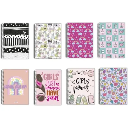 Caderno 12x1 Capa Dura Bom D+ Feminino 192 fls. - Animativa