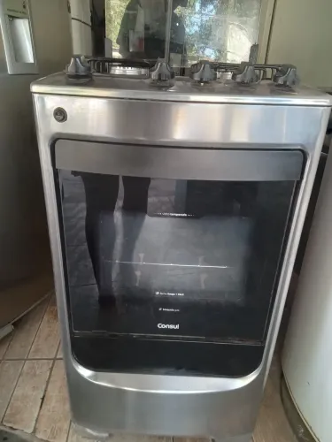 Fogão Consul 4 Bocas Inox - Acendimento Automático e Forno Fácil de Limpar