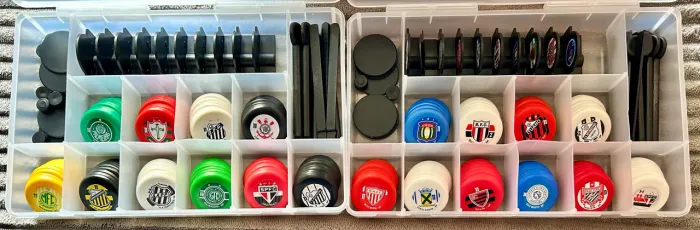 Futebol de Botão com 2 Caixas com 20 Clubes Paulistas SP