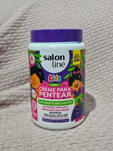 Salon Line, Creme de Pentear Kids, Cachinhos Brilhantes, Uva, Vegano