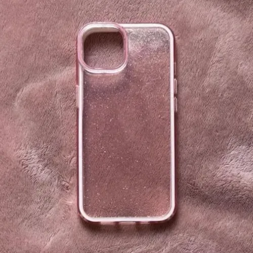 Capinha Rosa com Brilho iPhone 14