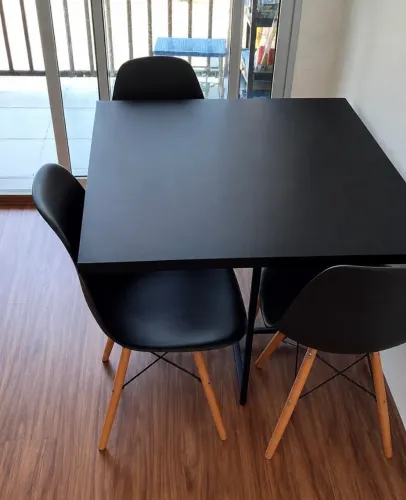Mesa de jantar 4 lugares - Preto
