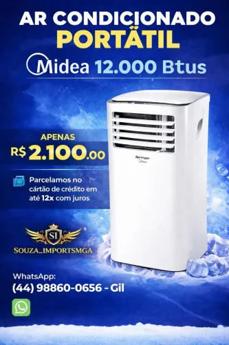Ar condicionado portátil mídia 12.000 Btus frio 127V