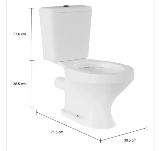 2 Vasos Sanitários com Saída Horizontal com Caixa Acoplada 6 Litros Ravena Branco - Deca<br>