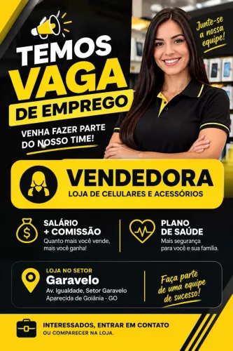 Vendedora para loja de celulares