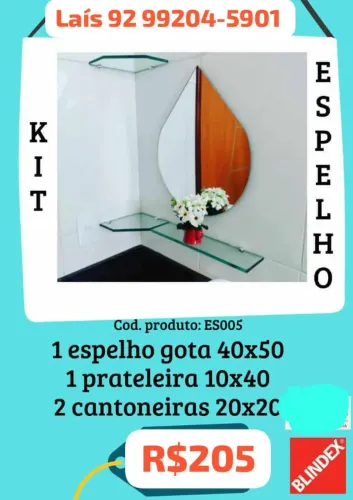 Kit espelho gota 