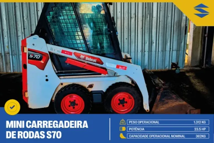 Mini Carregadeira Bobcat Mod S70 Ano 2025 C/ 547h Revisada