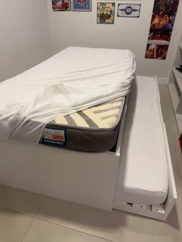 Cama em Marcenaria Alto Padrão + Auxiliar + 2 Colchões Ortobom