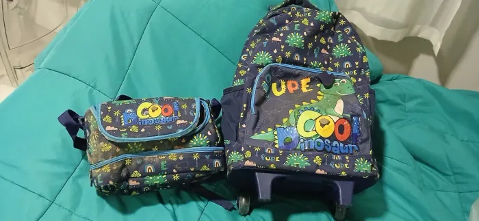 Mochila Infantil Dinossauro com Lancheira