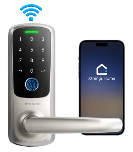 ULTRALOQ Latch 5 Fechadura Eletrônica Smart 5-em-1 com WiFi Bluetooth Biometria e Controle