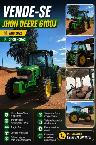 TRATOR AGRÍCOLA JOHN DEERE 6100 J