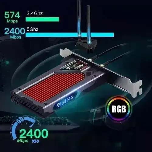 Adaptador PCIe Fenvi AX3000 WiFi 6 + BT 5.2