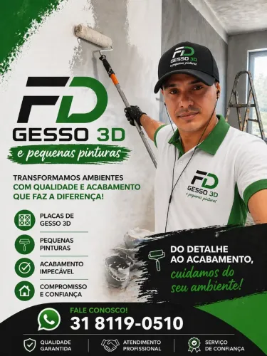 Pequenas pinturas e placas de Gesso 3D