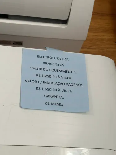Eletrolux conv 09.000 btus
