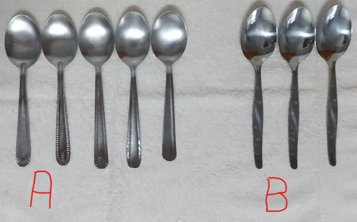 Talheres Inox avulso: colher sopa+faca carne com serra+faca peixe+faca sobremesa+garfo pei