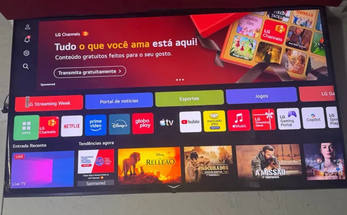 Tv 75 LG 4K com mouse na tela e Alexa
