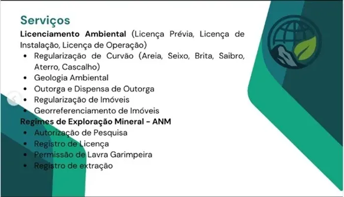 Consultoria e assessoria em Licenciamento Ambiental e Mineral