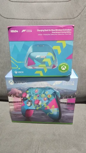 Kit controle xbox + doc forza horizon 6 Lacrados originais