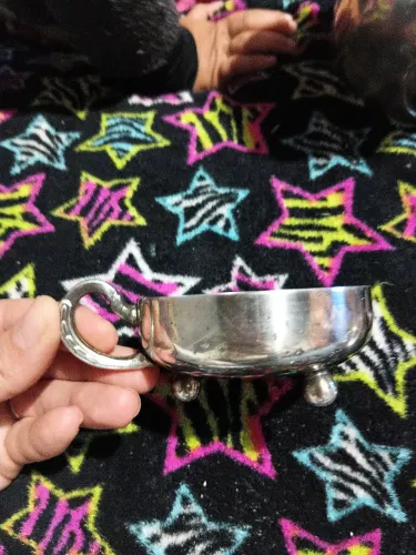 Taça sobremesa antiga em metal banho de prata