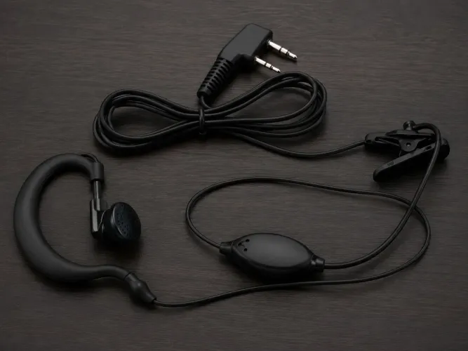 Fone Auricular com Microfone e Conector 2 Pinos para Rádio Comunicador