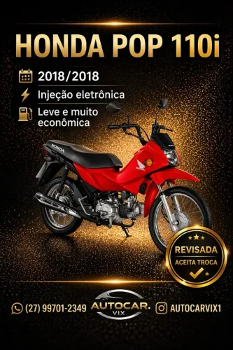 Pop 110i, troca e financia em até 48x 