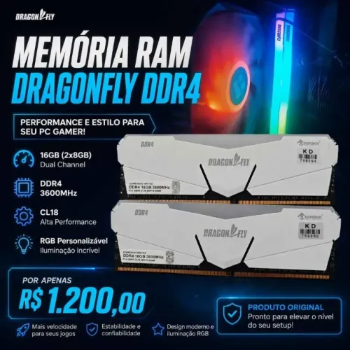 Memória RAM 2X16GB 3600MHZ
