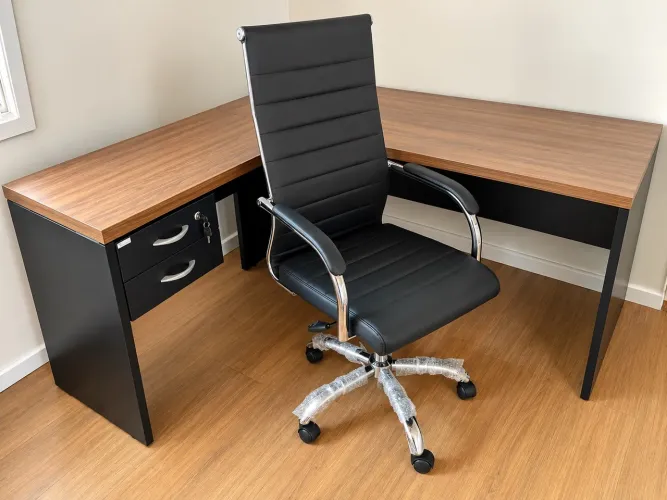 MESA PARA ESCRITORIO COM CADEIRA LOJA IKONOFFICE 