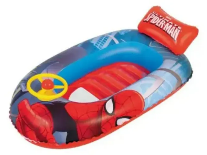 Boia P/ Piscina Bote Inflável Infantil Homem Aranha Para Criança Cor Vermelho e Azul