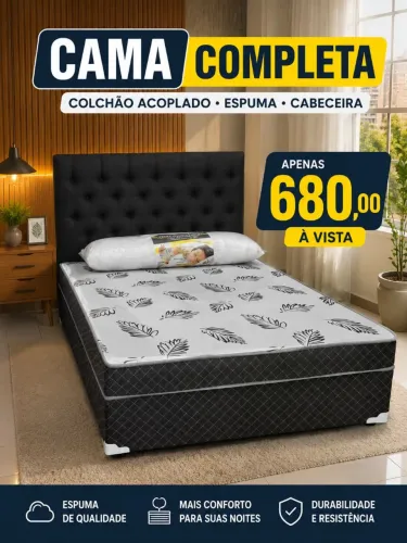 Cama box casal conjugado e cabeceira