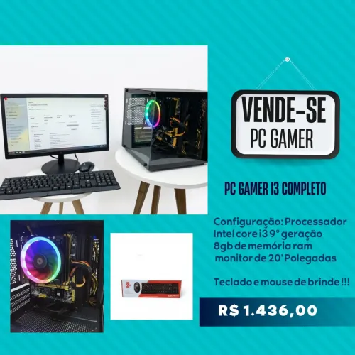 Pc gamer i3 9º geração com 8gb de ram