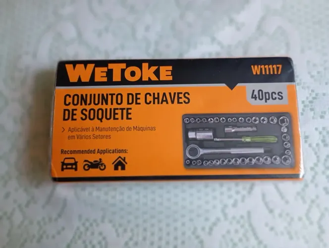 Kit soquetes chave catraca SAHS 40 peças aço cromo vanádio Torx.