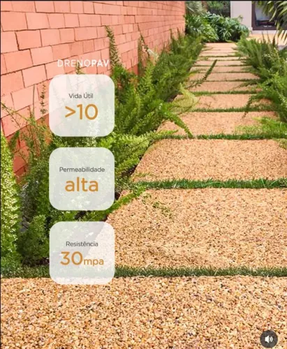 Piso drenante ecológico antiderrapante