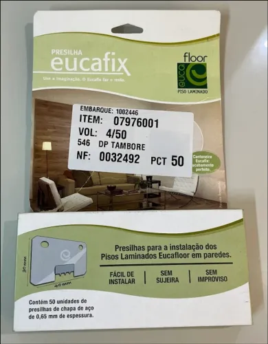 Presilha Eucafix Eucafloor - Pacote com 50 Unidades