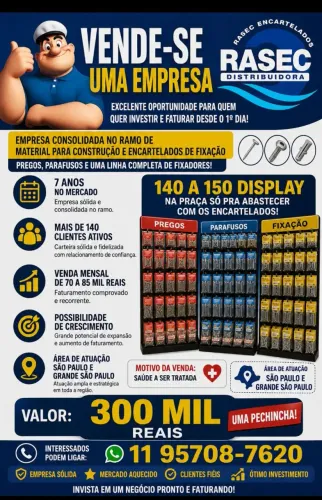 VENDE SE UMA EMPRESA EM ATIVIDADE