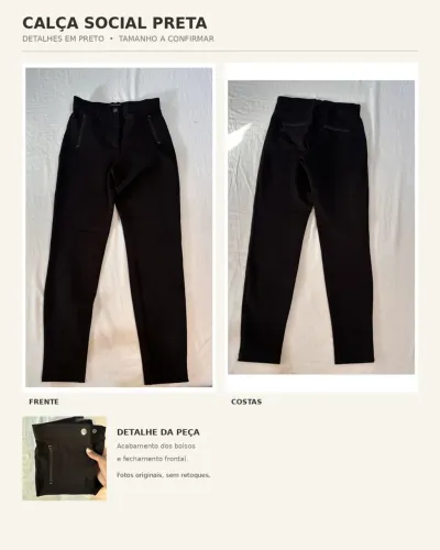 Calça social preta tipo legging