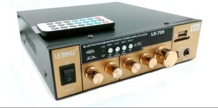 Amplificador Receiver Usb Bluetooth Rádio Fm Som Ambiente