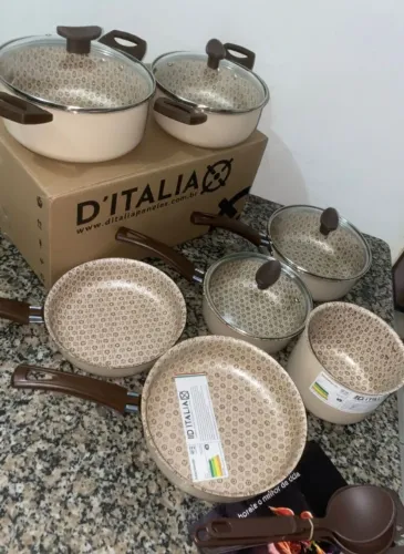 Kit de Panela - 10 Peças Bege - Linha Prime Luxo