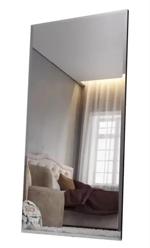 Espelho Grande De Parede E Chão L 80 X A 180 Cor Da Moldura Lateral Preta