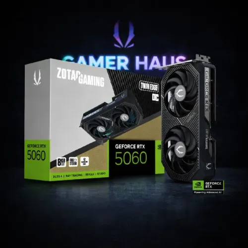 Placa de Vídeo NVIDIA GeForce RTX 5060 Zotac OC 8GB GDDR7 - Nova