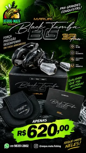 CARRETILHA BLACK TAMBA BG 30 ANOS PARA PESCA